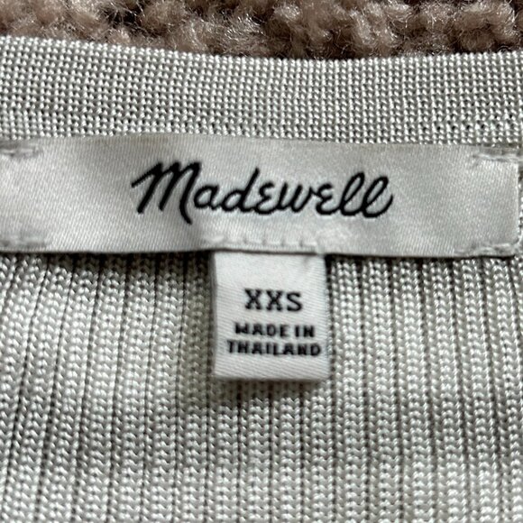Madewell Monument White Gray Striped Micro-Rib Sweater Tee Size XXS - Picture 7 of 10